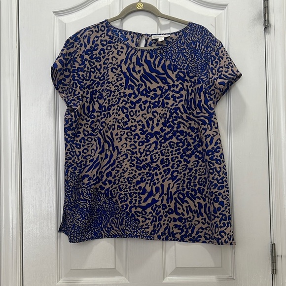Dana Buchman Womens XL Blue Leopard Print Women's Top - Picture 1 of 5